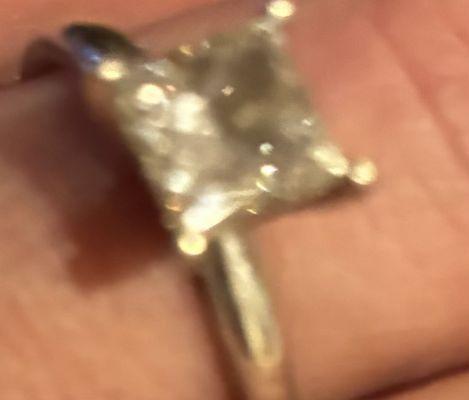 Princess cut 1.54 carat white gold wedding set