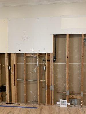 Pot filler line to left