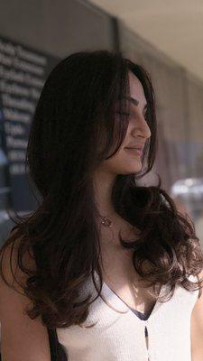 Long layers haircut & blow dry