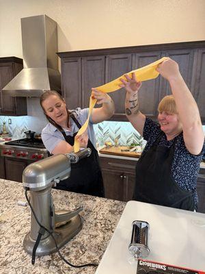 Making homemade ravioli