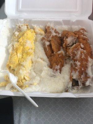 A mess no separation of food at all 1 star and a thumbs down