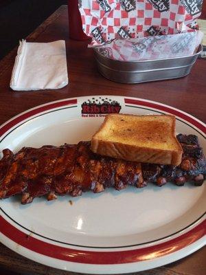 Full rack of baby back ribs