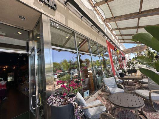 Full exterior and interior window detailing for a double store front.