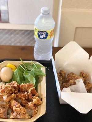 My Karaage Don and Fried Chicken Gizzards.