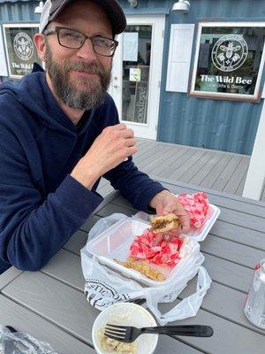 What's left of our maple brisket slider...