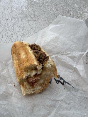 Hot dog with meat sauce (same as their "tavern" loose meat