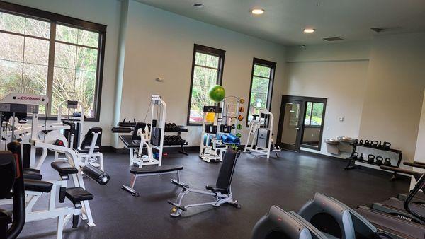 There is no cross ventilation within the gym. They will not provide a box fan, either