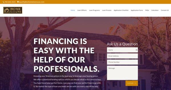 Mortgage portfolio website for ezhomeloansusa.com.