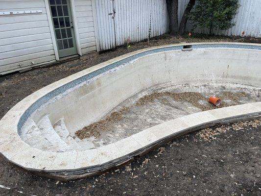 Pool not finished in the spring.