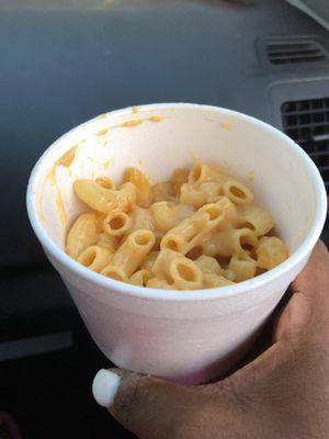 Mac and cheese not nearly enough for 4.99 if I go back and it's the same amount I won't go back!