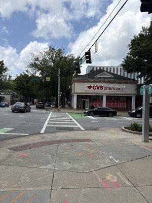 Downtown Decatur CVS on corner of Commerce Drive and W Ponce de Leon