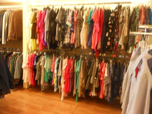 lots of clothes on rack