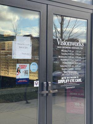 Open 9am to 7pm (Lunch hour 12pm to 2pm closed)