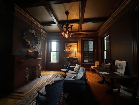 Living area with fireplace