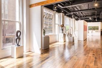 Picture of the gallery and view onto Meridian Street.