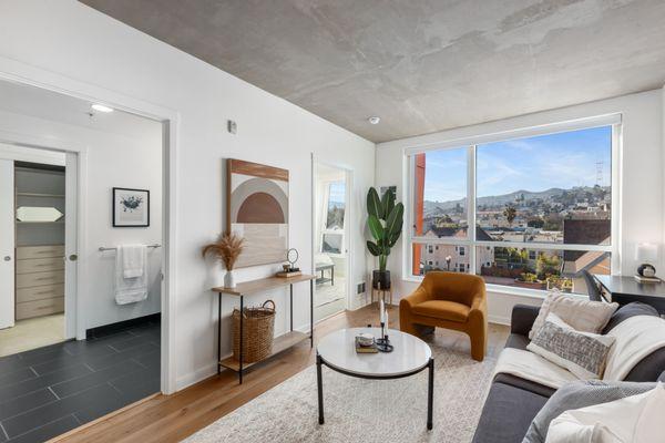 Spacious 1 BD/1BA condominium hosts an open concept layout with modern finishes and artistic characteristics. SOLD!