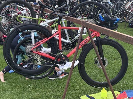 HUPcc racing bike ready for State triathlon race
