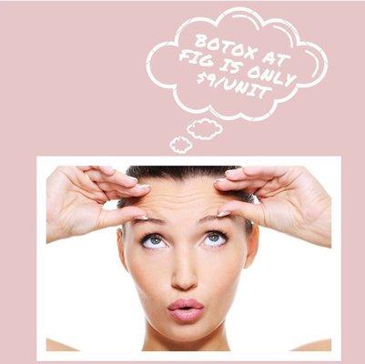 Happy August! We are running a $9/unit Botox special this month. Let's get rid of those wrinkles!