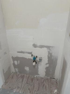 Unfinished bathroom sink