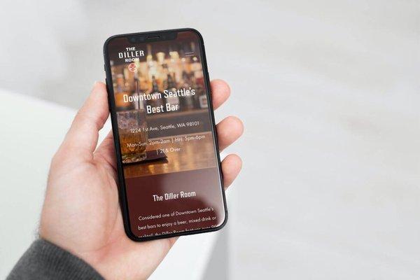 Bar website for Diller Room