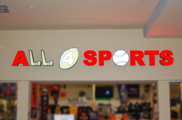 All 4 Sports located at Harford Mall (next to Journeys)