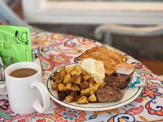 Steak and eggs