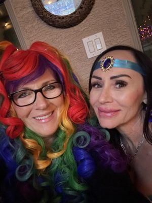 Had permanent dentures done I am the one in rainbow hair... love my smile thank you alluring smiles