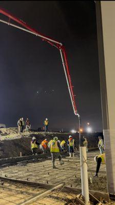 Pouring cement slabs for the city of Grand Prairie, Tx waste management facilities.