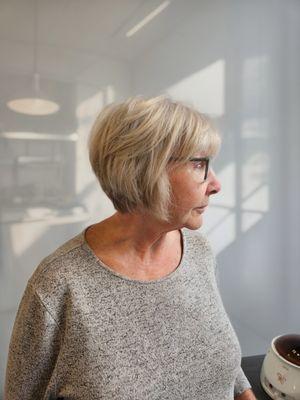 Stacked in the back for a cute profile shape