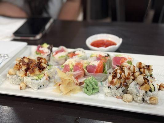 Volcano scallop roll and mochi