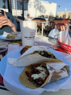 El pastor taco Carne asada taco Horchata
