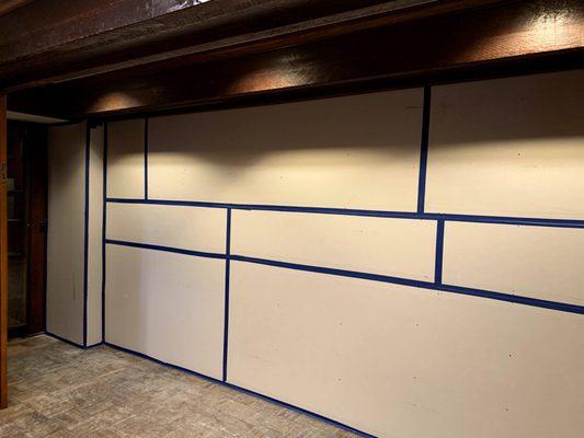 Temporary wall protection.