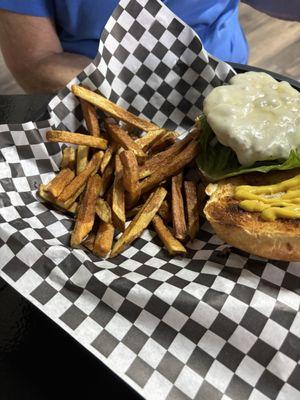 Cheeseburger and fries