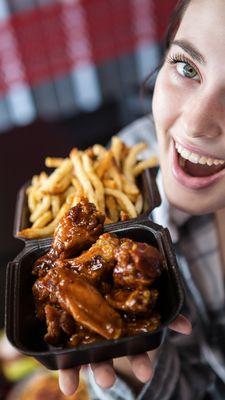 Wings! Homemade fries... 18 homemade sauces = LUV