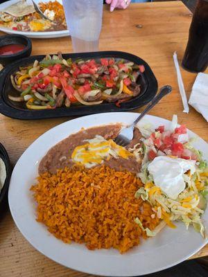 Beef Fajitas, Beans and Rice