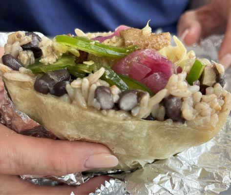 O-town chicken burrito. Yum