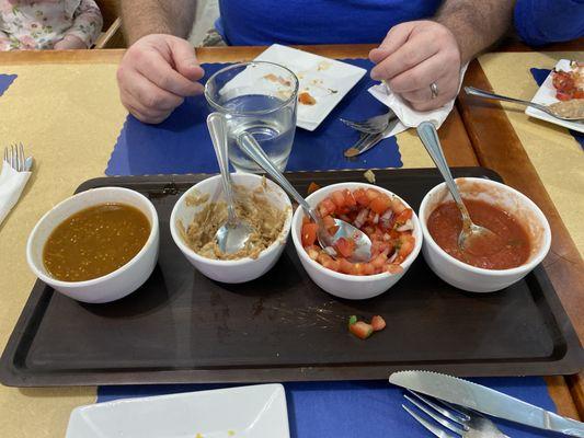 Salsa Sampler. (Mostly gone.)