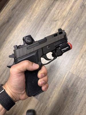 Our newest custom job. For Californians who can't purchase an Sig P229 Legion, we can make it so! Customize your EDC tools for success.