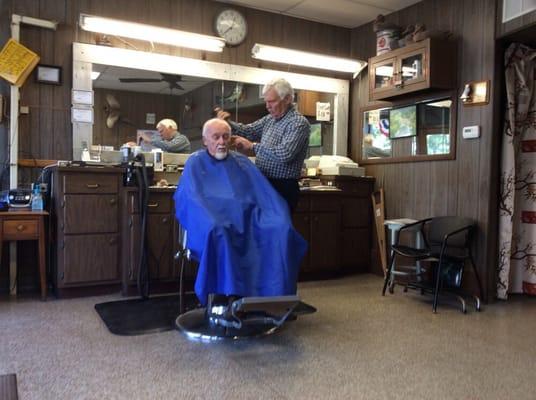 The single chair barber shop.