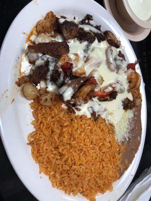 I ordered this the last time I went. It's the mi hacienda deluxe or special. I forget names. But it's got a little bit of everything