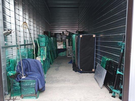 Lots of shrink wrap here (step #1) for an added layer of protection against moisture, for the overseas portion of this move !