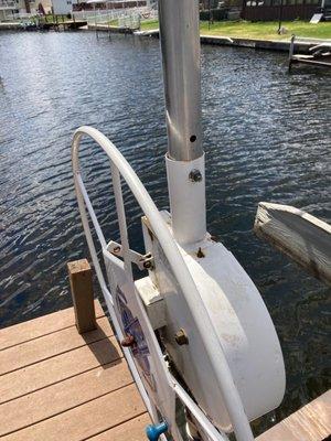 Needed to be pulled away from the pier.