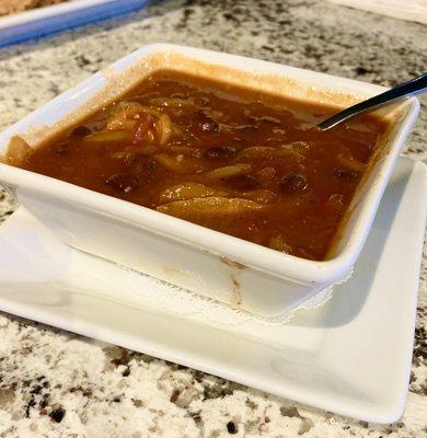 Soup of the day - Bean Soup. Tomato base with nice spice and flavor.