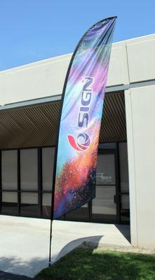 Feather advertising flag