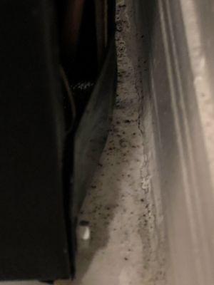 One week after having it, roach feces all over the bottom and the kitchen floor.