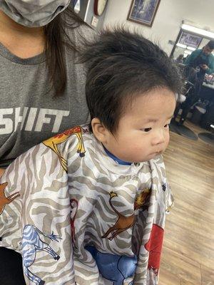 Before shot of my son's hair.