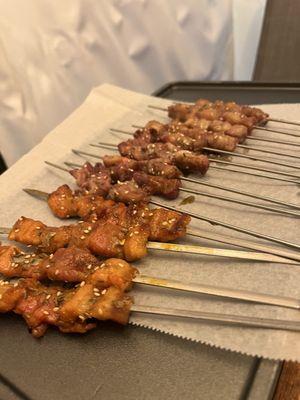 Pork, house lamb, lamb fat