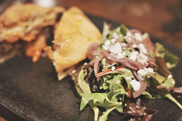 Short Rib Panini. It comes with a side salad.