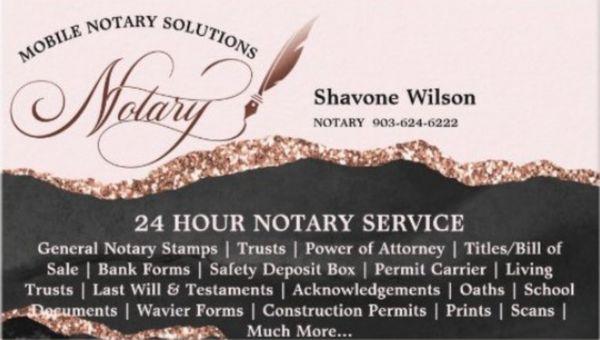Shavone's Mobile Notary Solutions
