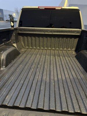 Spray on bed liner and tinted windows